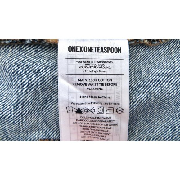 NEW! One Teaspoon Super Freaks Lace Up Cut Off Jean Shorts SZ 32 - Picture 11 of 11